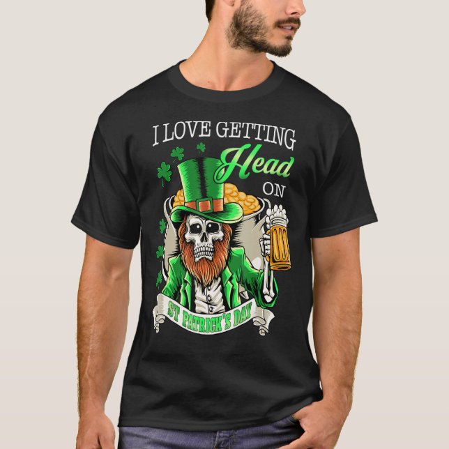 Camiseta Leprechaun Eu Adoro Pegar Cabeça Na Rua De Cerveja (Frente)