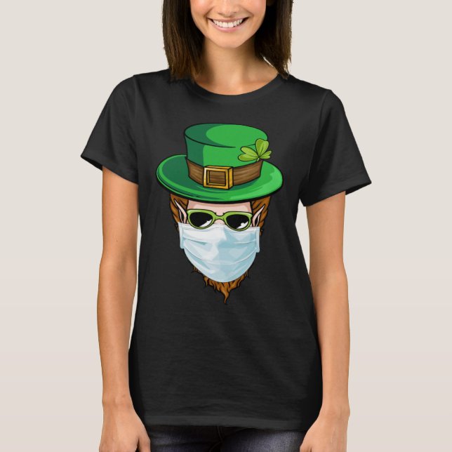 Camiseta Leprechaun Face Mask Happy Day 2021 (Frente)