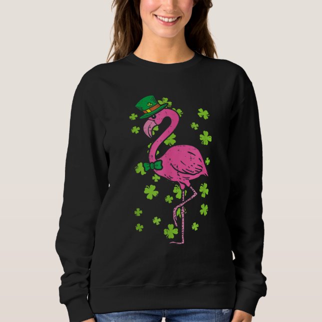Camiseta Leprechaun Flamingo Shamrock St Patricks Day Anima (Frente)