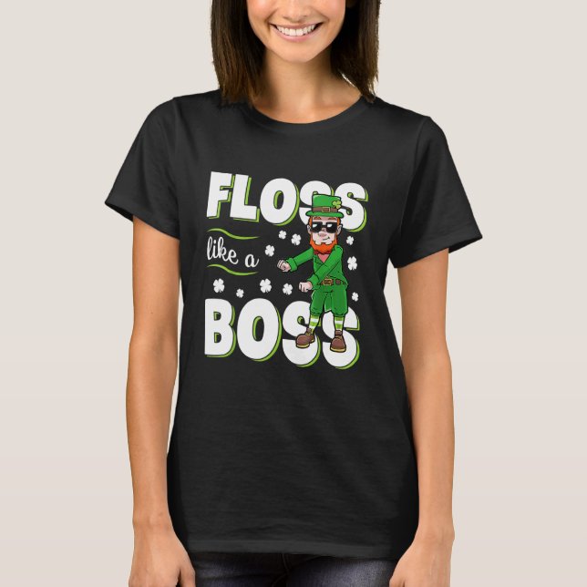 Camiseta Leprechaun Floss Like A Boss St Patricks Day Boys  (Frente)