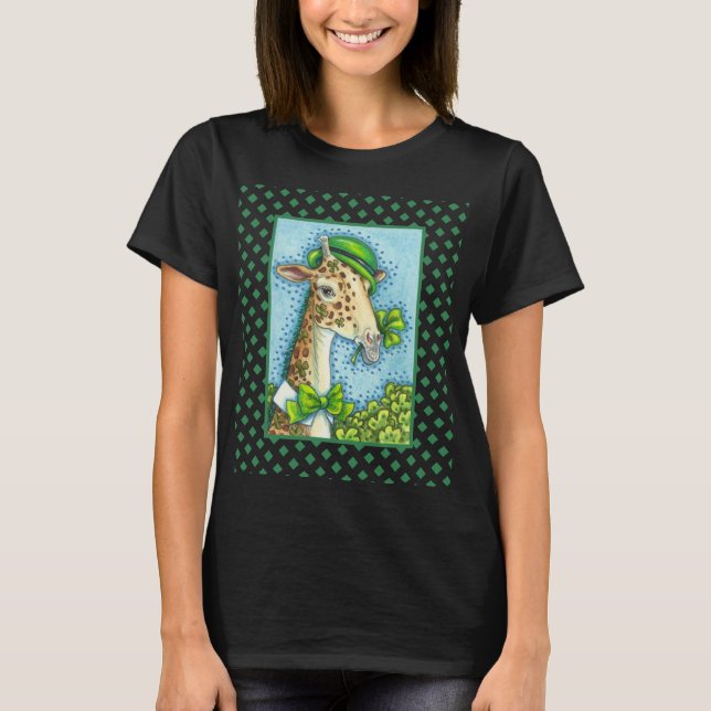 CAMISETA LEPRECHAUN GIRAFFE RUA COLORIDA. BONITA DO DIA DE  (Frente)