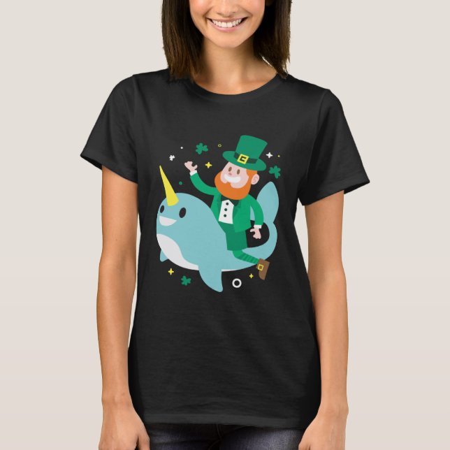 Camiseta Leprechaun Narwhale  Cute St Patricks Day 2020 Boy (Frente)