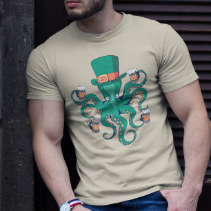 Camiseta Leprechaun Octopus Rua Legal. Dia de Patrick