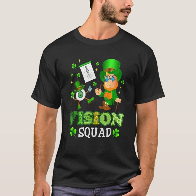Camiseta Leprechaun Optometrist Vision Squad Rua D de Patri (Frente)
