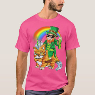 Camiseta Leprechaun Riding Caticorn Unicorn Cat Rua Patrick
