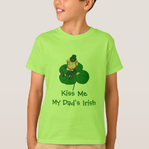 Camiseta Leprechaun Shamrock - Beije-Me Meu Pai Irlandês