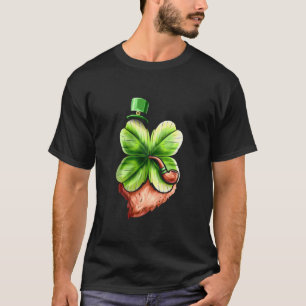 Camiseta Leprechaun Shamrock Com Tubo Chapéu E Rua De Barba