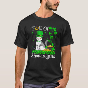 Camiseta Leprechaun Shamrock Leaf Scottish Fold Cat Rua Pat