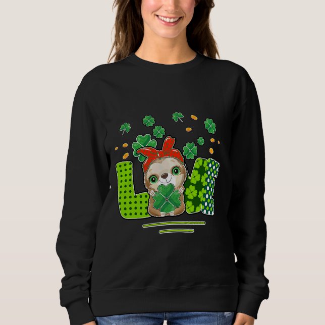 Camiseta Leprechaun Sloth Love Irish Shamrock (Frente)