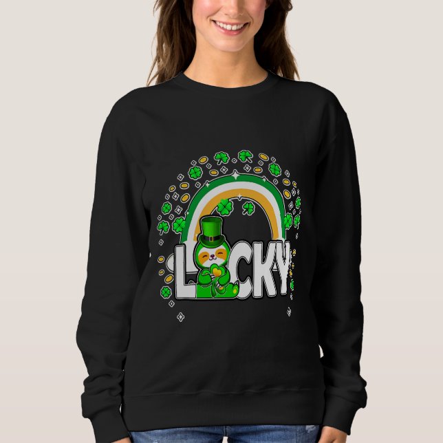 Camiseta Leprechaun Sloth Lucky Irish Shamrock (Frente)