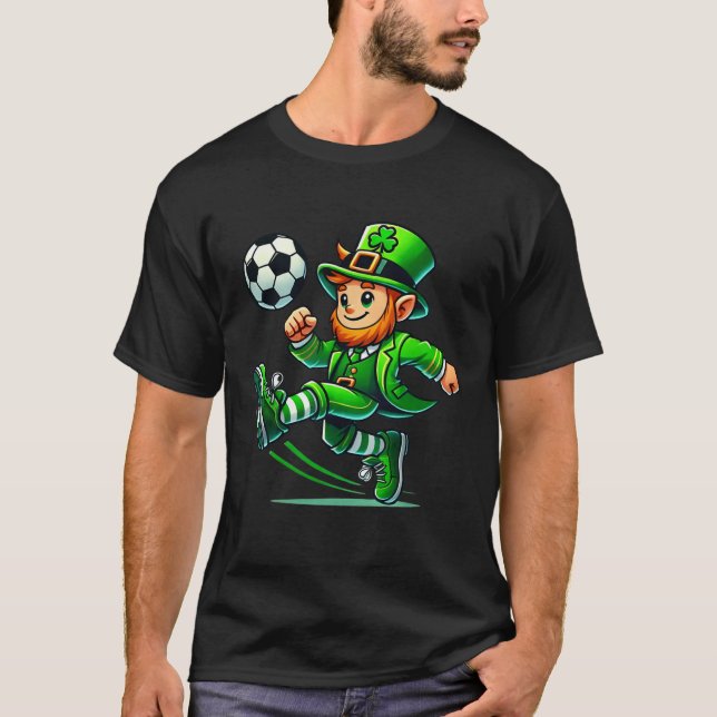 Camiseta Leprechaun Soccer St Patricks Day Player Boys Men  (Frente)