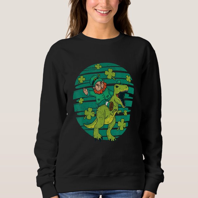 Camiseta Leprechaun T-Rex Irish Shamrock Dinosaur St Patric (Frente)
