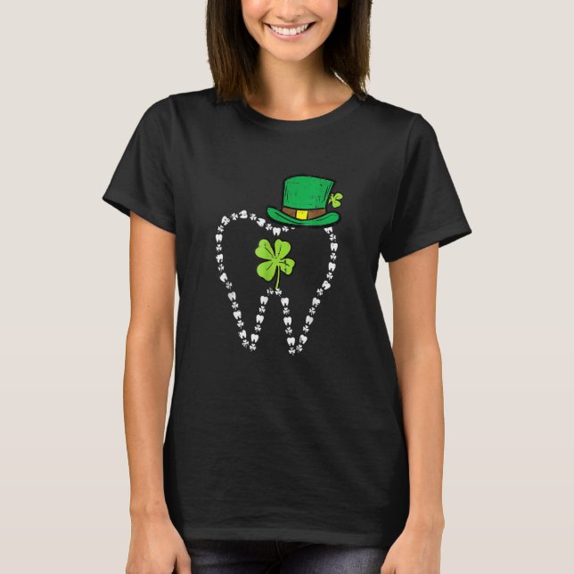 Camiseta Leprechaun Tooth Shamrock St Patrick Day Dentist D (Frente)