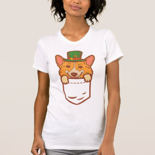 Camiseta Leprechaun Welsh Corgi Pocket Pocket Pet