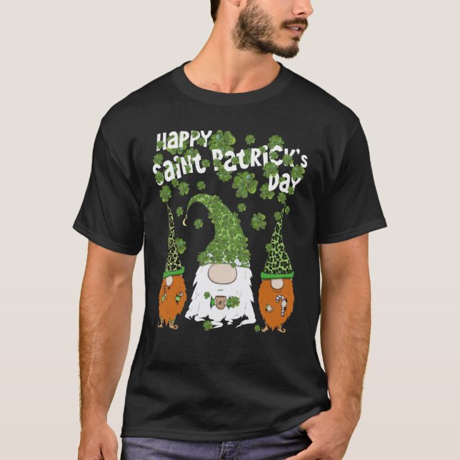 Camiseta Leprechauns Leopard Shamrock Happy St Patricks Day (Frente)