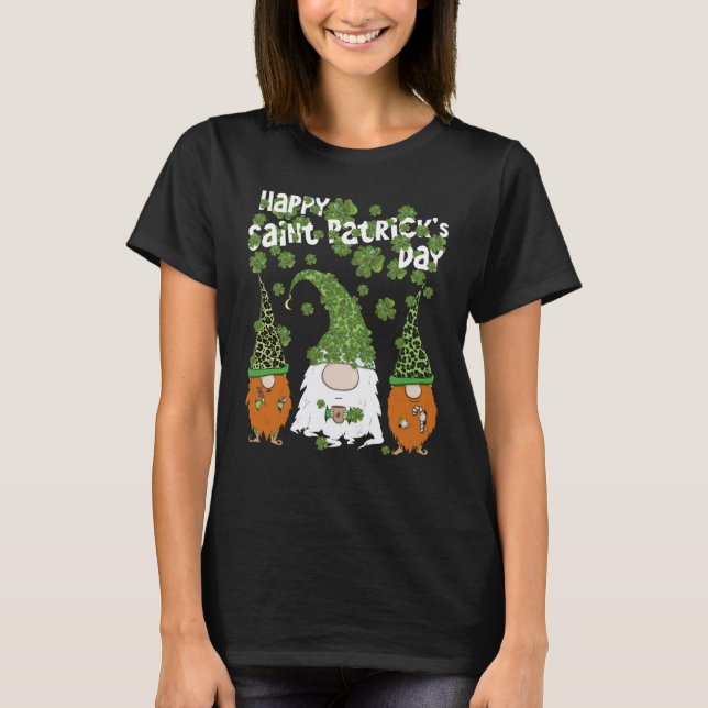 Camiseta Leprechauns Leopard Shamrock Happy St Patricks Day (Frente)