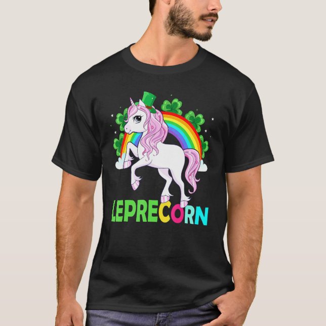 Camiseta Lepricorn Funny Leprechaun Unicorn Miúdas Mulheres (Frente)