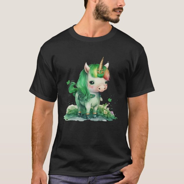 Camiseta Lepricorn Unicorn Kids Girls Lucky St Patricks Day (Frente)