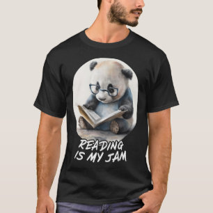 Camiseta Ler é a minha aquarela de Panda com Jam Cute Lendo