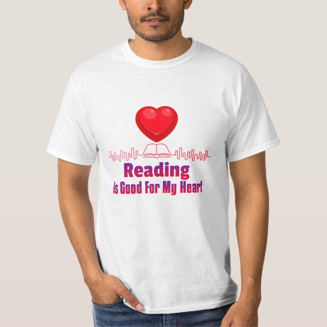Camiseta Ler é Bom para o Meu Coração  (Frente)