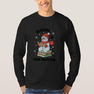 Camiseta Ler é Diversão de Neve Boneco de Neve Amante de Li
