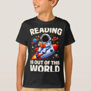 Camiseta Ler é fora deste mundo livros engraçados espaciais