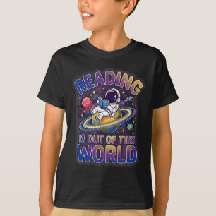 Camiseta Ler é fora deste mundo livros engraçados espaciais