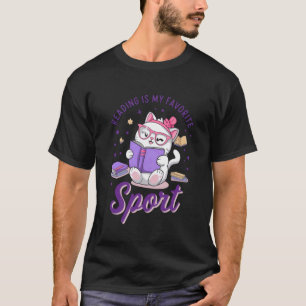 Camiseta Ler é meu esporte favorito Citação engraçada Frase