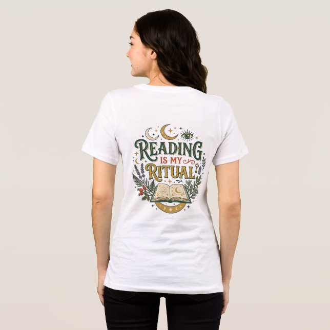 Camiseta Ler É Meu Ritual Místico Celestial Livro (Verso completo)