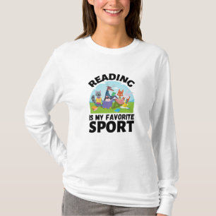 Camiseta Ler É O Meu Esportivo Favorito Animais Lendo Livro