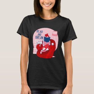 Camiseta Ler e Sonhar com Meus Livros e Meu Gato lendo o
