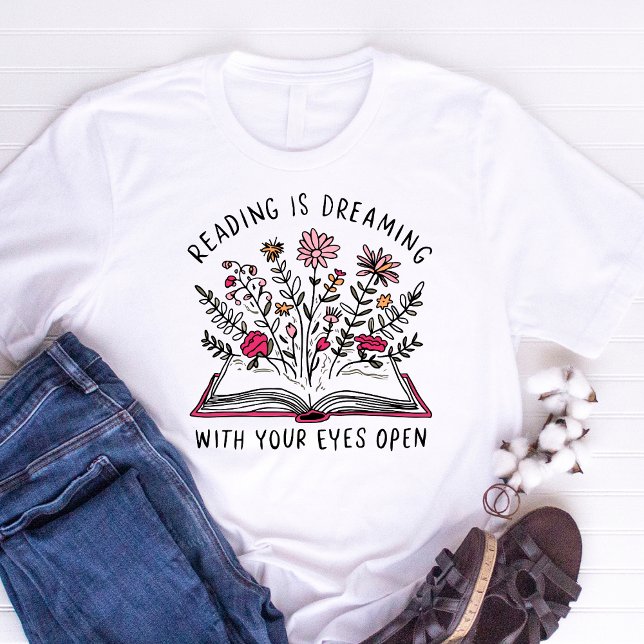 Camiseta Ler É Sonhar Com Olhos Abertos Citação de Amante d (Criador carregado)
