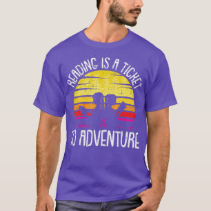 Camiseta Ler É Um Bilhete Para Aventurar O Bookworm Retro