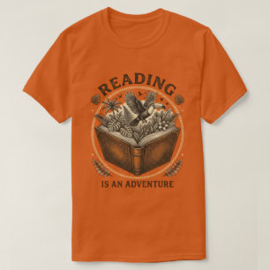 Camiseta Ler é uma Aventura - Livro Vintage & Tropical