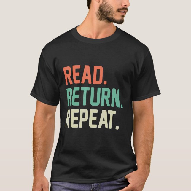 Camiseta Ler livro de repetição de devolução (Frente)
