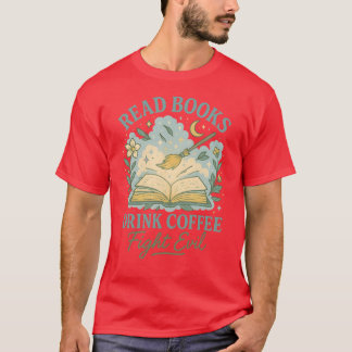 CAMISETA LER LIVROS BEBER CAFÉ