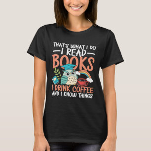 Camiseta Ler livros e beber café ávido, clube de leitores