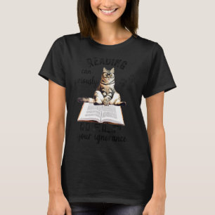 Camiseta Ler Pode Ajudar Seriamente Seu Gato De Ignorância