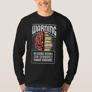 Camiseta Ler pode danificar o livro de ignorância