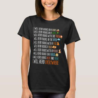 Camiseta Lerei livros em um barco e em todos os lugares len