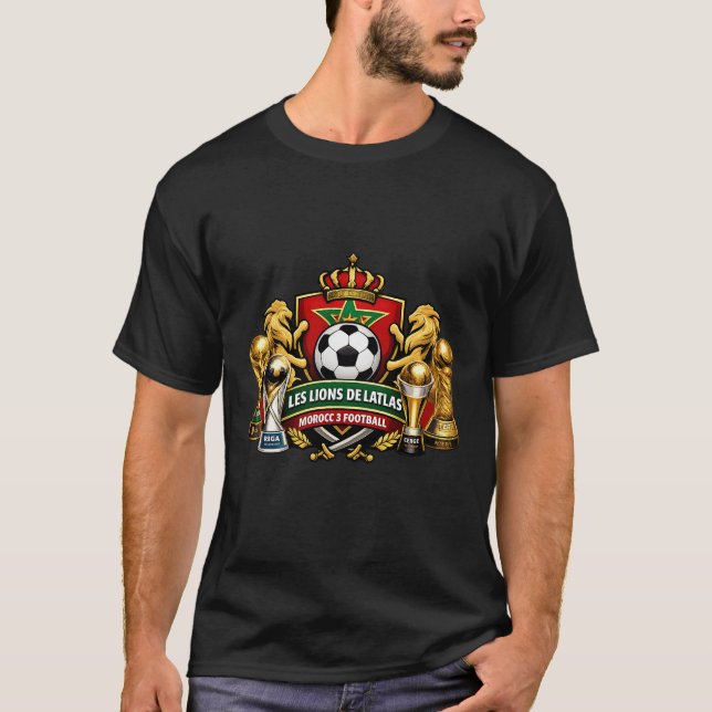 Camiseta Les Lions de l’Atlas | Morocco Football Logo with  (Frente)