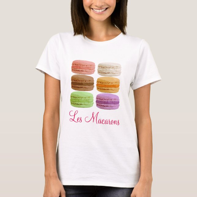Camiseta Les Macarons - Pastéis multicoloridos (Frente)