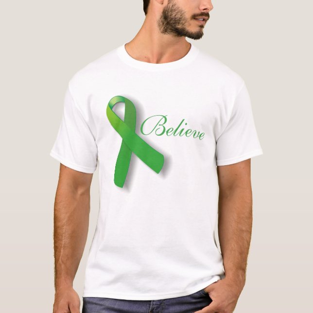 Camiseta Lesão cerebral traumática do TBI Acredita na Faixa (Frente)