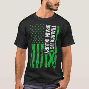 Camiseta Lesão cerebral traumática TBI Surto Cérebro Verde