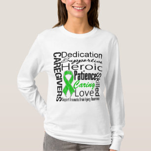 Camiseta Lesão cerebral traumático da colagem dos cuidado