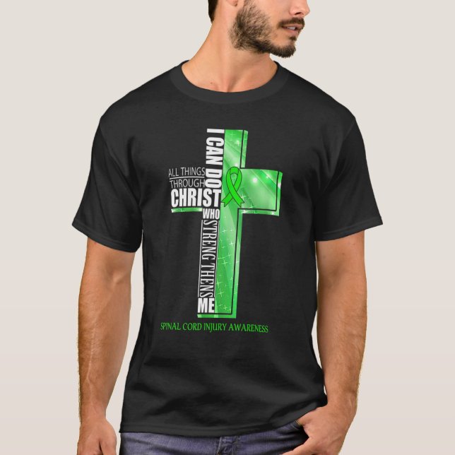 Camiseta Lesão da medula espinhal Sensibilização Christian  (Frente)