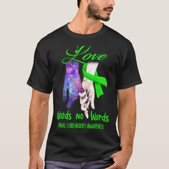 Camiseta Lesão na medula espinhal Sensibilização, Amor Não  (Frente)
