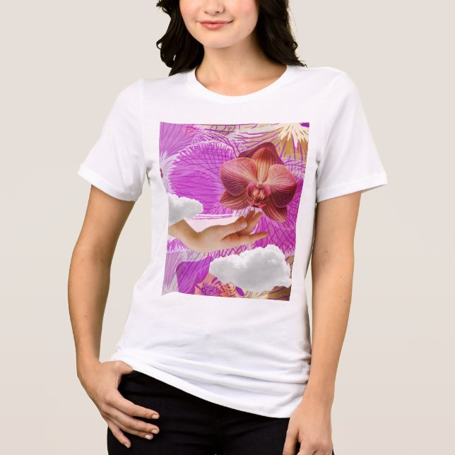 Camiseta Lesbian Pride Pink Orchid Aesthetic Sapphic WLW (Frente)