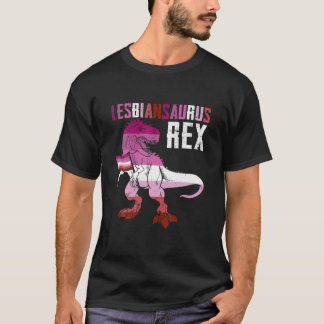 Camiseta Lesbiansaurus Rex Dinossaur Na Bandeira Lésbica Pa