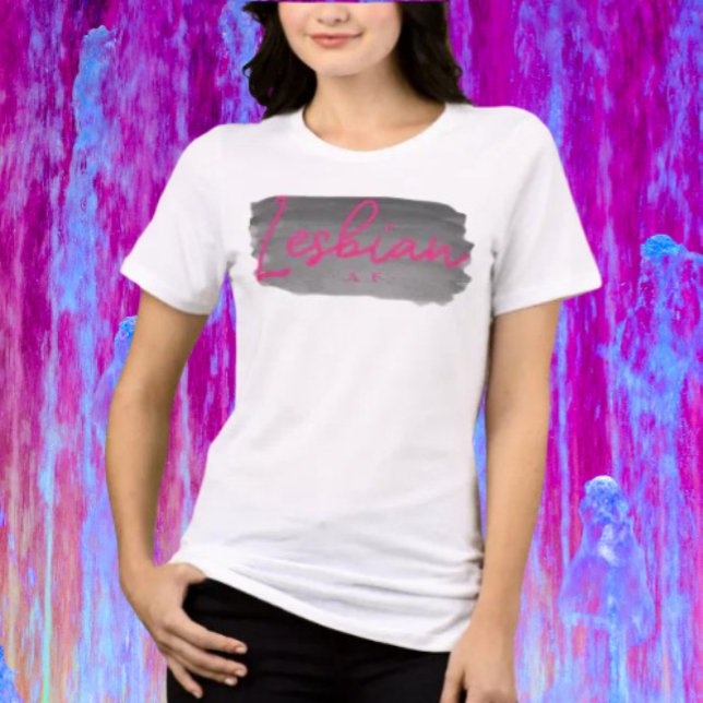 Camiseta Lésbica AF Lipstick rosa (Criador carregado)